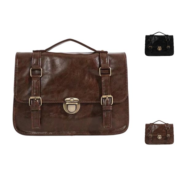 HJYCHN School Backpack for Boys College Style Buckle Messenger Crossbody Bag for Students Kids Boys and Girls Commuting School Backpacks Brown One Size
