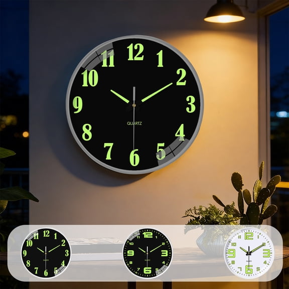 Msgweeeg Noctilucent Wall Clock 8 Inch Personalized Wall Decoration Silent Home Decor Fashion Glow In Dark Creative Modern Living Room Bedroom Clock