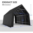 thumbnail image 4 of KING BIRD 13' x 20' x 12' Heavy Duty Anti-Snow Carport for SUV, Full-Size Truck and Boat, Outdoor Car Canopy Boat Shelter with Reinforced Ground Bars, 4 of 7