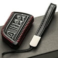 thumbnail image 5 of Vitodeco Genuine Leather Smart Key Fob Case with Leather Key Strap Compatible for Acura MDX, Acura RDX 2022 -2023 (4-Button, Black/Red), 5 of 6