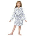 thumbnail image 6 of FORMRS Niños Bathrobe Unisex Hooded Robe Soft Plush Pajamas Sleepwear, Size 2-3T, Watercolor Lavender Pattern, 6 of 7