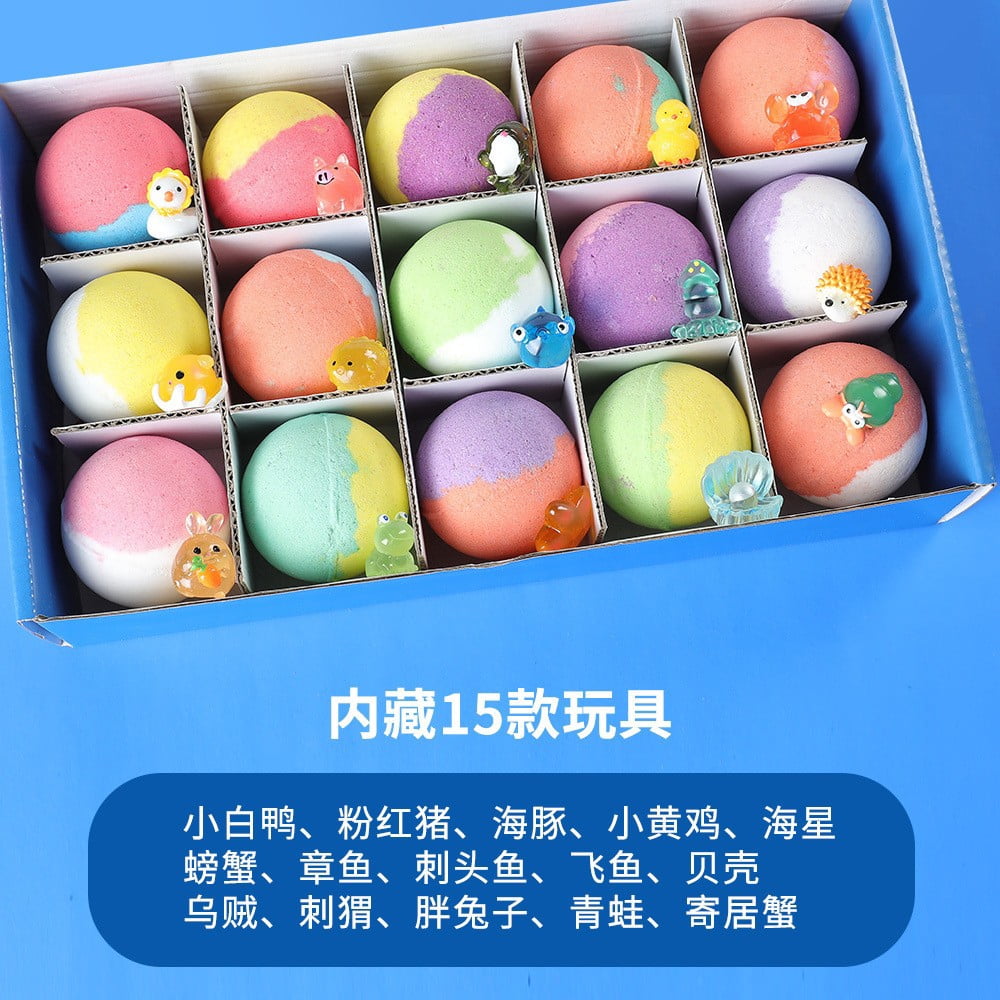 Uxgjfwu Natural Organic Kids Bath Bombs Set, Bath Fizzies with Fun Bath Toys, Gentle Skin Friendly Formula, Perfect Birthday Presents for Bath Time Fun