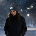 thumbnail image 2 of Gorros de punto con música inalámbrica y luces LED para deportes al aire libre. Gorros funcionales perfectos para deportes y aventuras al aire libre., 2 of 2