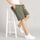 thumbnail image 3 of Pantalones cortos blancos para hombre, de verano, hasta la rodilla, informales, para uso diario, 3 of 5