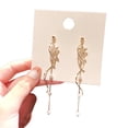 thumbnail image 3 of OPOLSKI 1 Pair Drop Earrings Faux Pearls Tassel Exaggerated Vintage Bow-knot Stud Earrings 17, 3 of 8