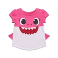 thumbnail image 2 of Pinkfong Baby Shark Toddler Girls T-Shirt and French Terry Shorts Outfit Set Newborn to Toddler, 2 of 5