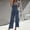 Navy, variant on YWDJ One Piece Jumpsuits for Women Casual One Shoulder Fancy Summer Wide Leg Long Pant Ladies Travel Comfortable 2023 Vacation Flowy Rompers One Shoulder with Pockets High Waist Printing Waist Green L