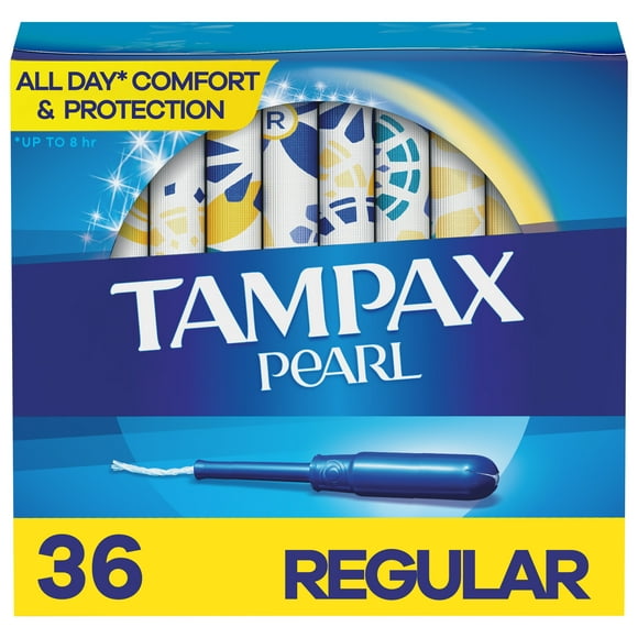 Tampax Pearl Tampons with LeakGuard Braid, Regular Absorbency, 36 Ct