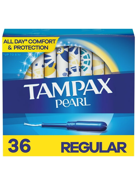 Tampax Pearl Tampons with LeakGuard Braid, Regular Absorbency, 36 Ct