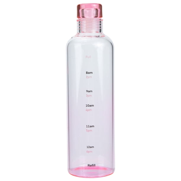 GOOHOCHY Botella de agua deportiva Botella de vidrio portátil Botella de agua transparente con escala Botella de agua elegante