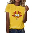 thumbnail image 2 of PENGXIANG T-Shirt à Manches Courtes avec Imprimé Animal Mignon pour Femmes L'action de Grâce, 2 of 5
