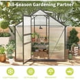 thumbnail image 3 of EastVita 6x6 FT Outdoor Walk-In Greenhouse Heavy-Duty Aluminum Frame and Polycarbonate Panels with Vented Roof Ideal for Backyard Patio Gardening and Wind Protection, 3 of 5