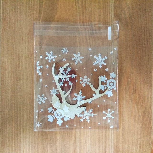 Bolsa de plástico para alimentos de panadería perfecl de nieve de Navidad 100 piezas