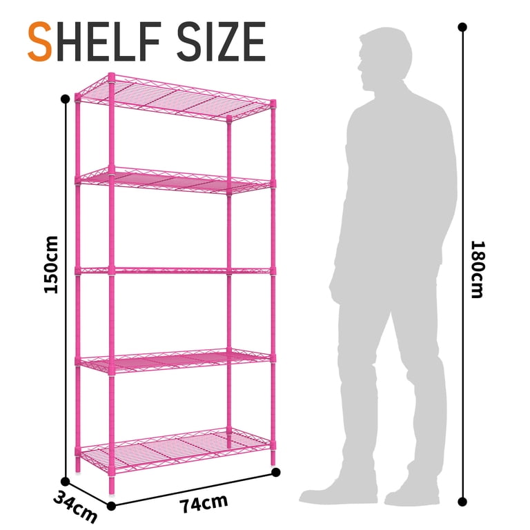 Ktaxon 5-Tier Wire Shelving Unit, Steel Storage Rack for Garage
