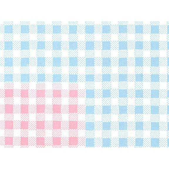 Pack of 1, Pink or Blue Gingham 24" x 833' Full Ream Gift Wrap (Reversible) for Holiday, Party, Kids' Birthday, Wedding & Special Occasion Packaging