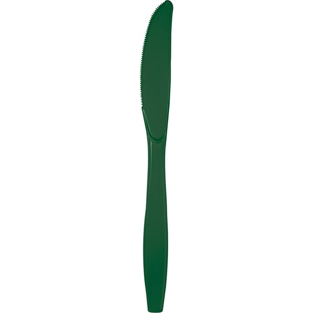 Hunter Green Plastic Knives, 24Pack