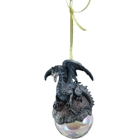 Ebros Gift Ruth Thompson Art Check Mate Blue Dragon Perching On Pearl Glass Ball 5