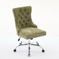 thumbnail image 4 of Office Chairs A&A Furniture Office Chair,Modern Chenille Upholstered Tufted Button Home Office Chair with Chrome Metal Base,Adjustable Desk Chair Swivel Office Chair (Green),Ergonomic Office Chairs, 4 of 18