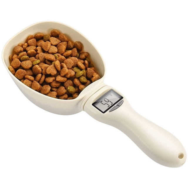 Pet Food Scoop Plastic Creative LCD Display Measuring Spoon Dog Cat Food Spoon