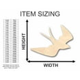 thumbnail image 2 of Unfinished Wood Swallow Shape - Bird Animal - Craft - up to 46" DIY 12" / 3/4", 2 of 3