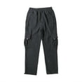 thumbnail image 2 of Qiylii Man Pants Solid Color Loose Pocket Drawstring Long Cargo Trousers, 2 of 8