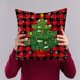 thumbnail image 2 of Aporta Alegría Festiva A Tu Hogar Con Esta Colorida Funda De Almohada Navideña A Cuadros Funda De Almohada De Sofá De Lino Con Estampado De Dibujos Animados, 2 of 2
