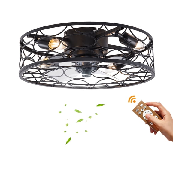 Modern Ceiling Fan Bedroom Ceiling Lighting Fixture 6 Wind Speeds W/ Remote E27