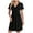 Black, variant on felwors Womens Casual Summer Twist Front V Neck Short Sleeve Mini Dress Black, L