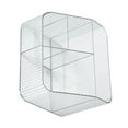 thumbnail image 3 of Caja de almacenamiento de escritorio, organizador trapezoidal, estuche de plástico PP para brochas de maquillaje, 4 rejillas transparentes., 3 of 12