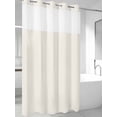 thumbnail image 4 of Pure Apricot No Hook Shower Curtain Waterproof, Bathroom Curtains with Snap in Liners and See Through Top Window, Simple Solid Color Hotel Style Bathtub Curtains Shower 54"Wx78"L, 4 of 8