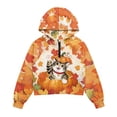 thumbnail image 5 of Xixirimido Cat Pumpkin Maple Leaf Pattern Kids Hoodies for Girls Half Zip Hoodie Sweatshirt 3D Graphic Long Sleeve Pullover Crop Tops with Pocket for Fall Winter Size 5-6, 5 of 7