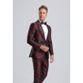thumbnail image 2 of Paisley Suits - Wedding Tuxedo - Groom Red ~ Black Suit + Matching Bowtie, 2 of 2