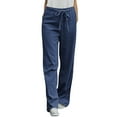 thumbnail image 2 of Cotton Linen Pants Women Summer Lightweight Elastic Waist Wide Straight Leg Loose Fit Lounge Pants Beach Trousers, 2 of 3