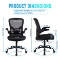 thumbnail image 3 of Flysky Ergonomic Office Chair 300lb,Desk Chair with Lumbar Support and Flip-up Arms, 6PC Black, 3 of 15