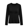 thumbnail image 3 of Auralook Long Sleeve Undershirt for Women Soft Round Neck Thermal Shirts Base Layer Warm Bottom Tops, 3 of 8