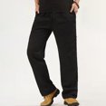 thumbnail image 2 of RYDCOT Men's Full Elastic Waist Loose Fit Lightweight Workwear Pull On Solid Color Drawstring Pocket Cargo Pants Black 12(XXL), 2 of 5