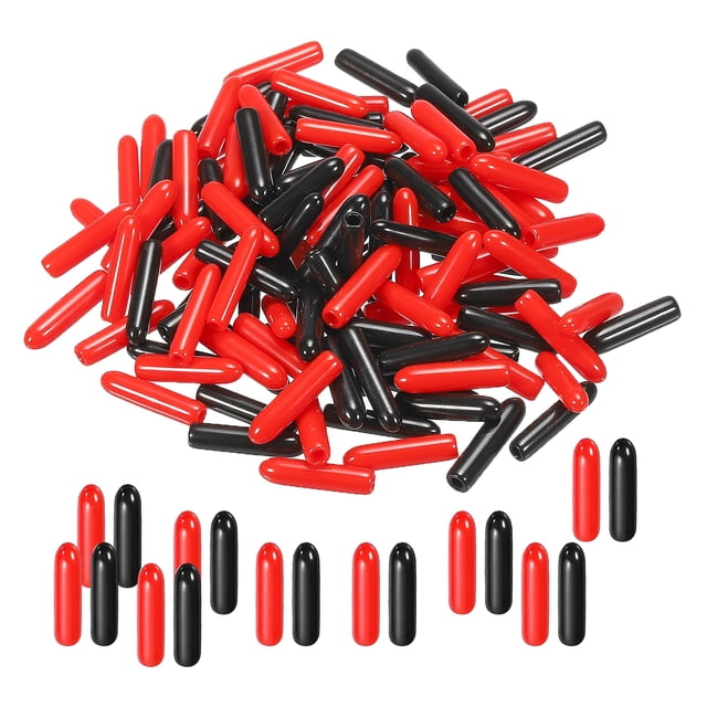 Unique Bargains 120pcs Rubber End Caps Cover Assortment 2mm Screw Thread Protector for Screw Bolt Black Red