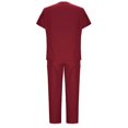 thumbnail image 4 of Protective Suit for Women, Short Sleeve V-Neck Top and Drawstring Pocket Pants Set, Polyester, All-Season, Regular Length, for Healthcare Workers and Caregivers, 4 of 7