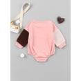 thumbnail image 4 of Qiylii Infant Girls Long Sleeve Romper with Plush Patchwork, Classic Crew Neck Casual Style Clothing,0-18M, 4 of 9