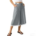 thumbnail image 5 of Noric Women's Capri Pants Wide Leg High Waisted Drawstring with Trim Pockets Summer Casual Loose Lace Capris, 5 of 8