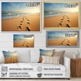 thumbnail image 4 of Designart "Footprints In Beach Photo V" Nautical & Beach Floater Framed Wall Art Living Room, 4 of 7