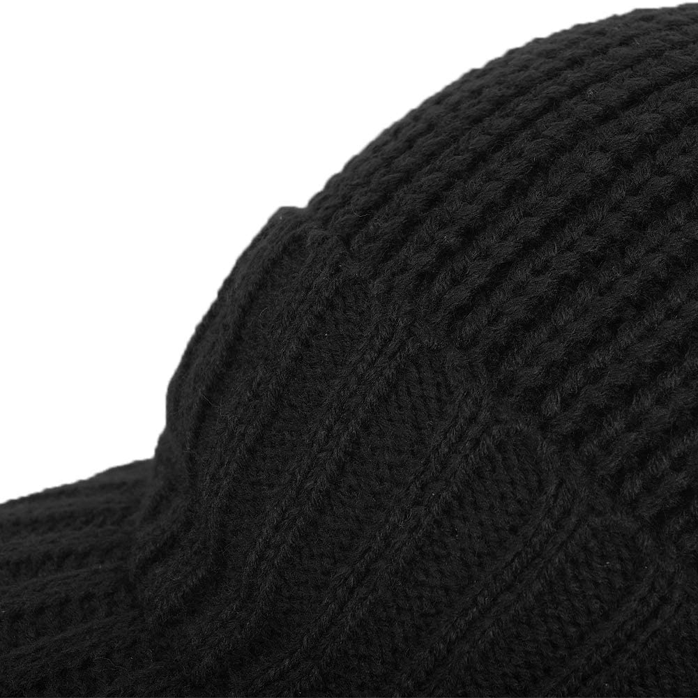 Winter Visor Beanie Brimmed Knit Hat 