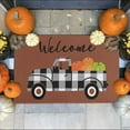 thumbnail image 4 of Fall Thanksgiving Decorative Front Door Mat 30x17 Inch,Welcome Truck Pumpkin Anti-Slip Door Mat, Front Door Welcome Mat,Indoor/Outdoor Decorative Doorway Rugs for Autumn Thanksgiving Decor, 4 of 5