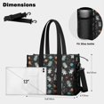 thumbnail image 5 of Teacher Tote Bag,Black Cartoon Astronaut Dinosaurs Planets Pattern Teacher Utility Tote Bag,Large Work Tote Bags for Women with Multiple Pockets,Top Zipper Closure,13.8x10.6x6.7 Inch, 5 of 5