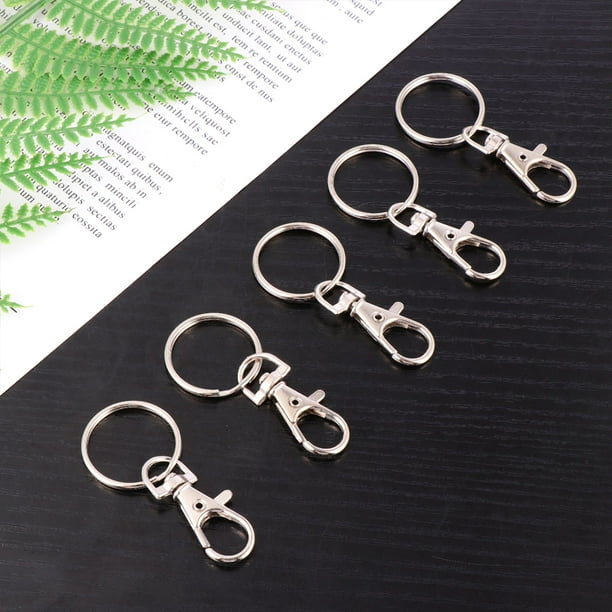 30 Pcs Plating Metal Key Ring Accessories D Snap Hook Split Metal