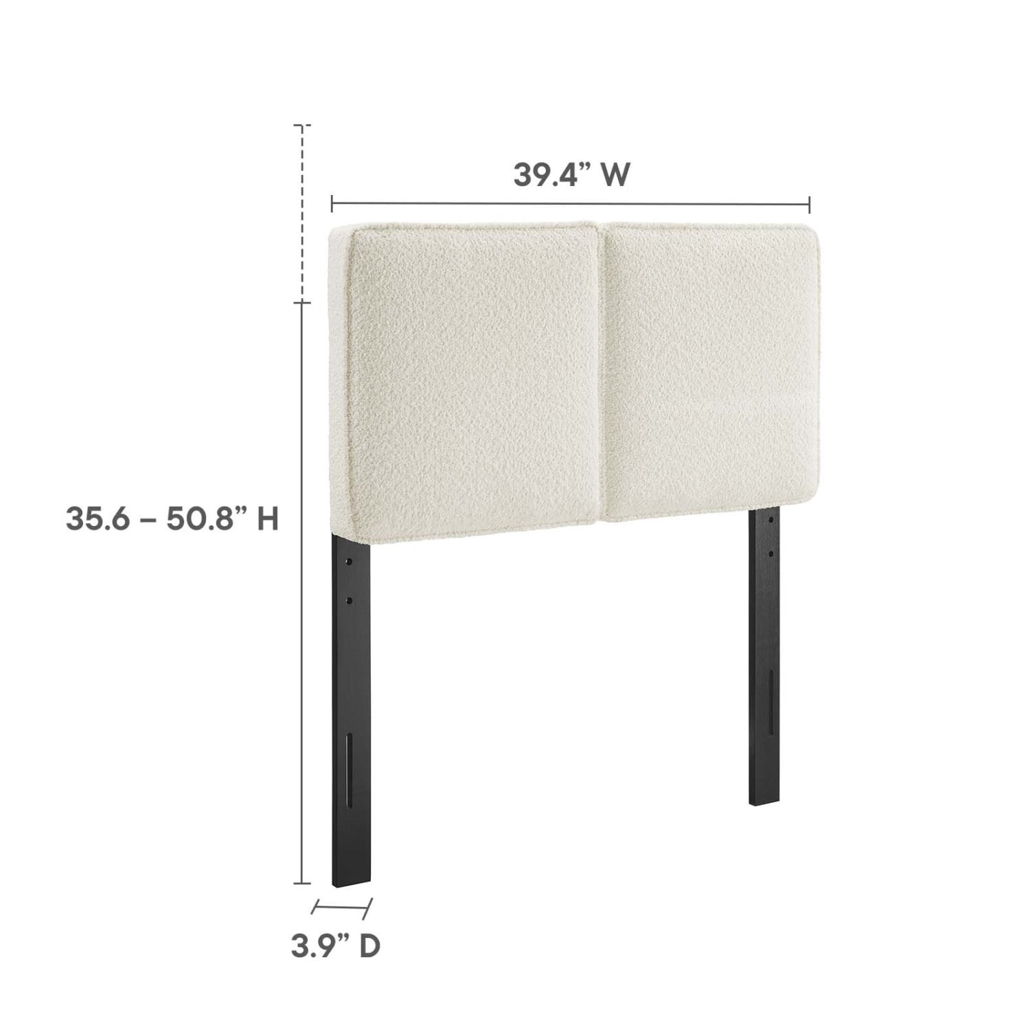 Headboard, Twin Size, Cream Off White, Fabric, French Bedroom, Modern Contemporary HB36835
