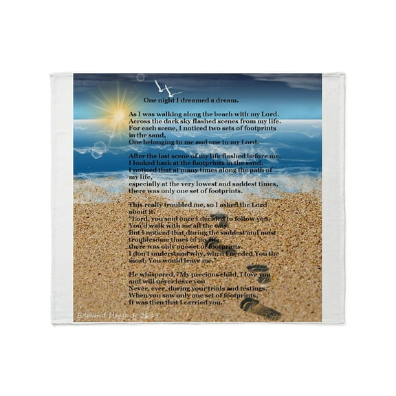 CafePress - Footprints In The Sand Throw Blanket - Soft Fleece Throw Blanket, 50"x60" for All Ages