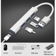 thumbnail image 2 of USB Splitter Computer Laptop Dock Converter Alloy 1-drag-4 Computer Accessory, USB 3.0, Silver Workhe, 2 of 9