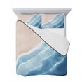 thumbnail image 7 of Quilts King Size Bedding Set, Navy Blue Waves Coastal Lightweight Quilted Comforter, Summer Beach Ocean Seaside Soft Reversible Bedspread Coverlet with Pillow Covers for All Season, 96" x 106", 7 of 7
