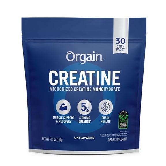 Orgain Creatine Monohydrate Micronized Powder, Unflavored, 30 Servings, 5.29oz